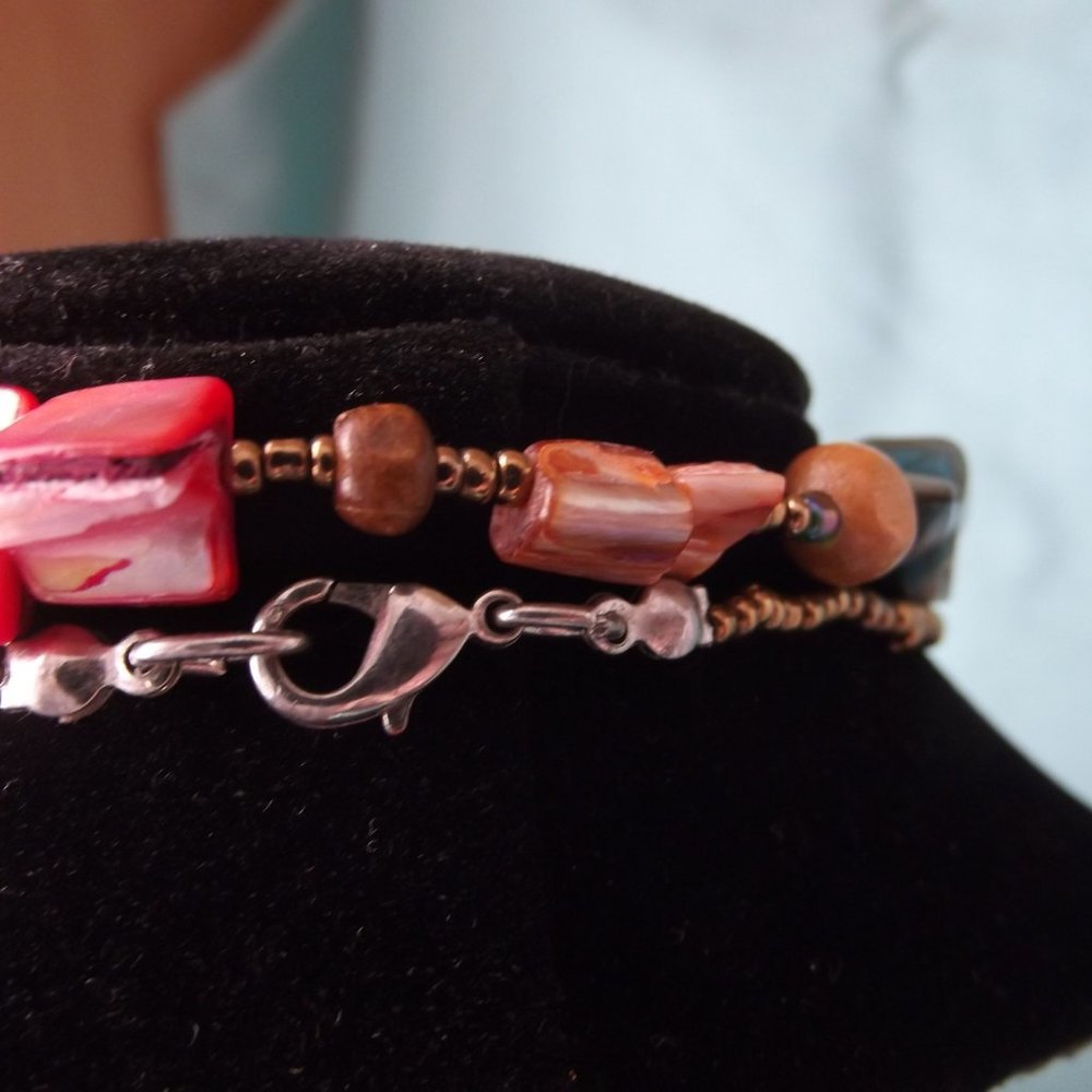 Multi Color Shell Necklace Long Strand - Picture 6 of 9
